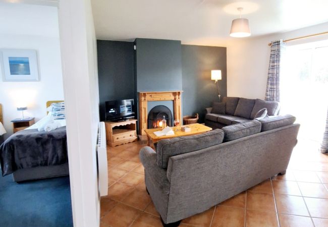 Living Room and Open Fire at Dingle Harbour Cottages