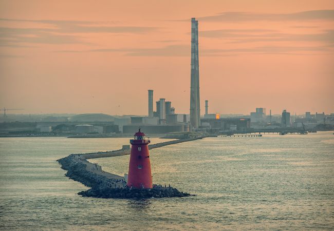 Poolbeg Lighthouse & Towers Ringsend Dublin  Ireland