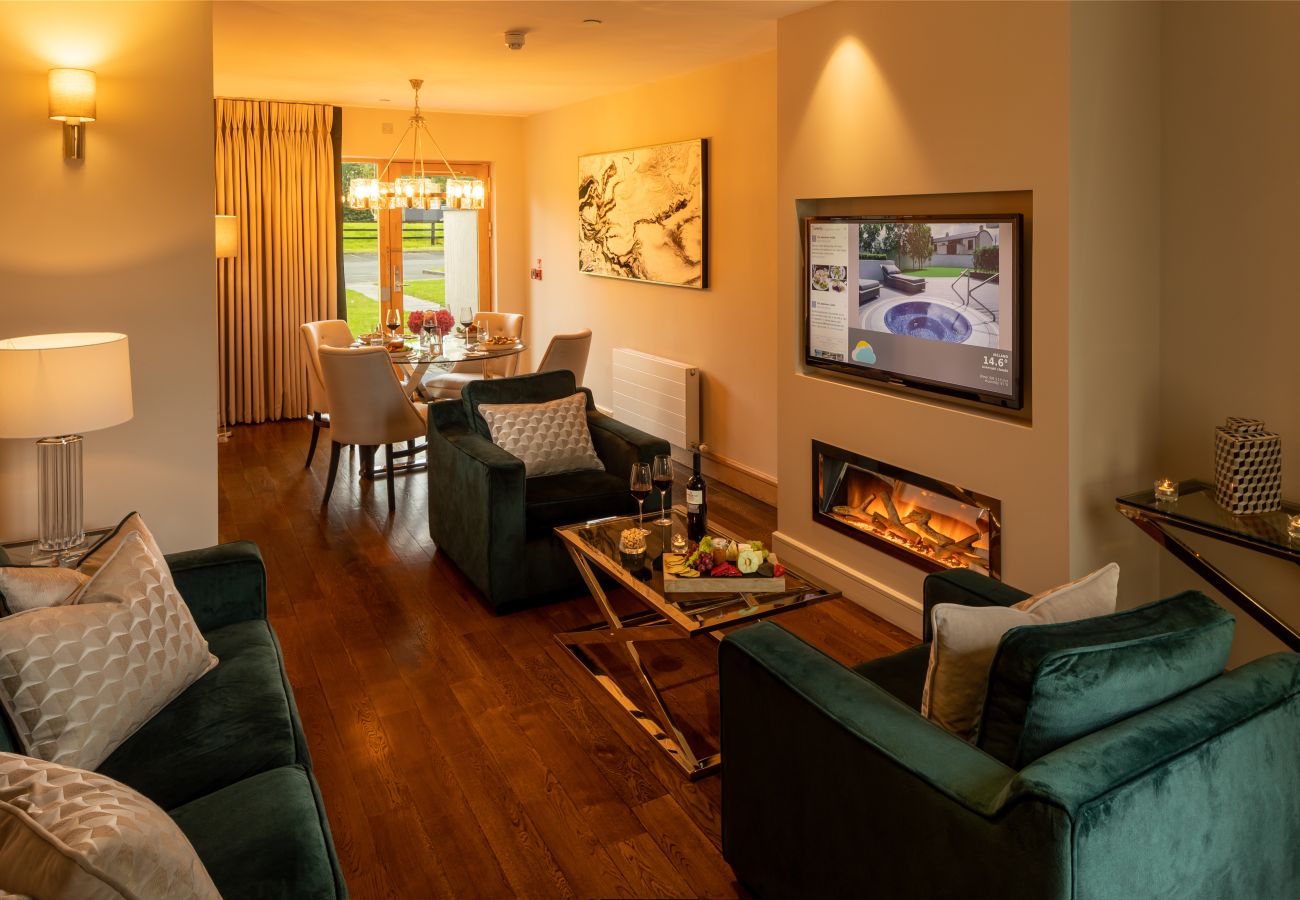 Johnstown Estate Holiday Lodges. Self catering, modern lodge. Luxury decor, wooden flooring, plush furniture.  