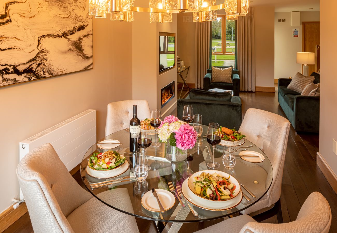 Johnstown Estate Holiday Lodges. Self Catering. Co Meath. Modern open plan dining area. Luxury furnishing. 