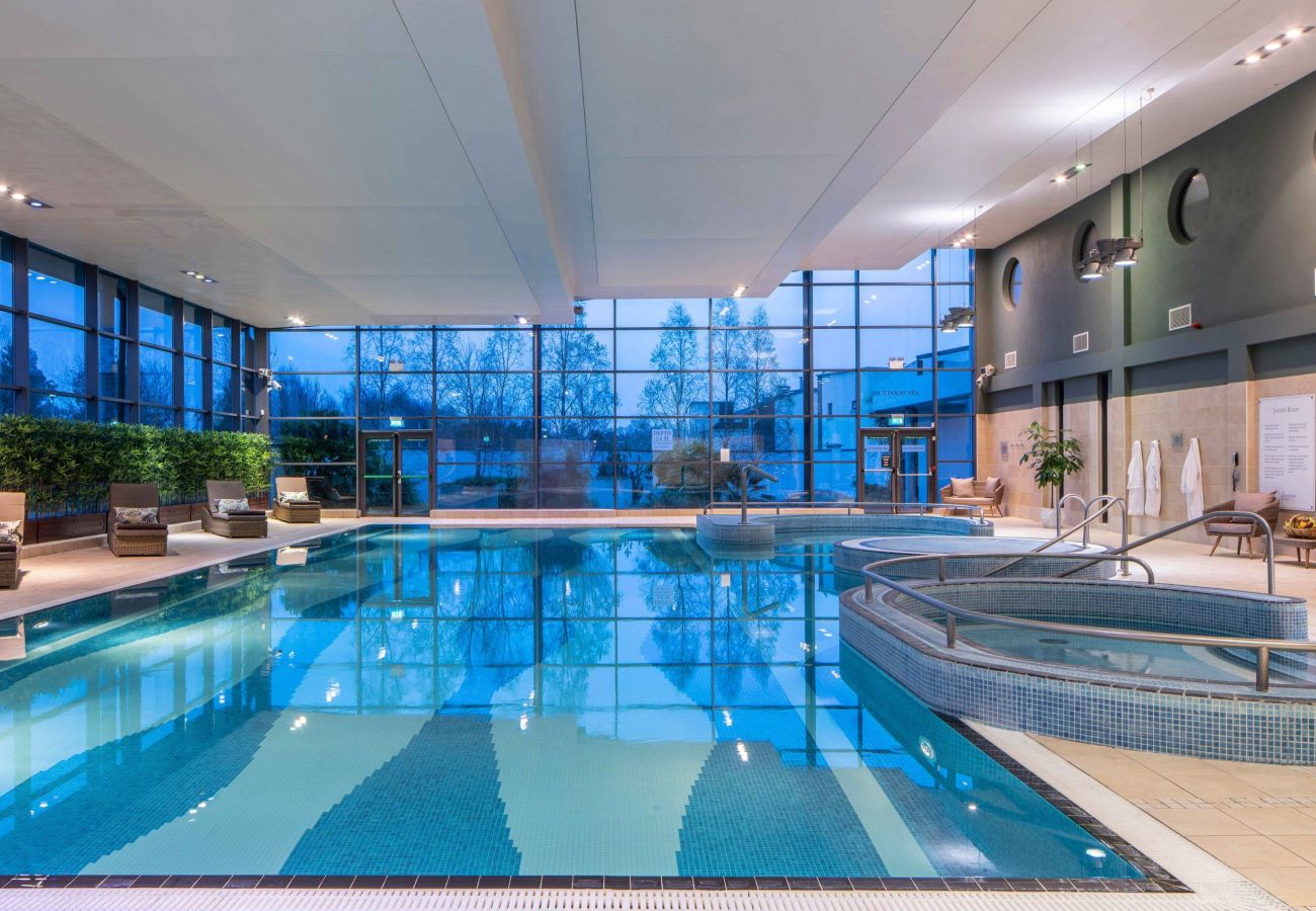 Johnstown Estate Holiday Lodges. Co Meath. Use of 20-metre swimming pool, gym, sauna, steam room and jacuzzi.