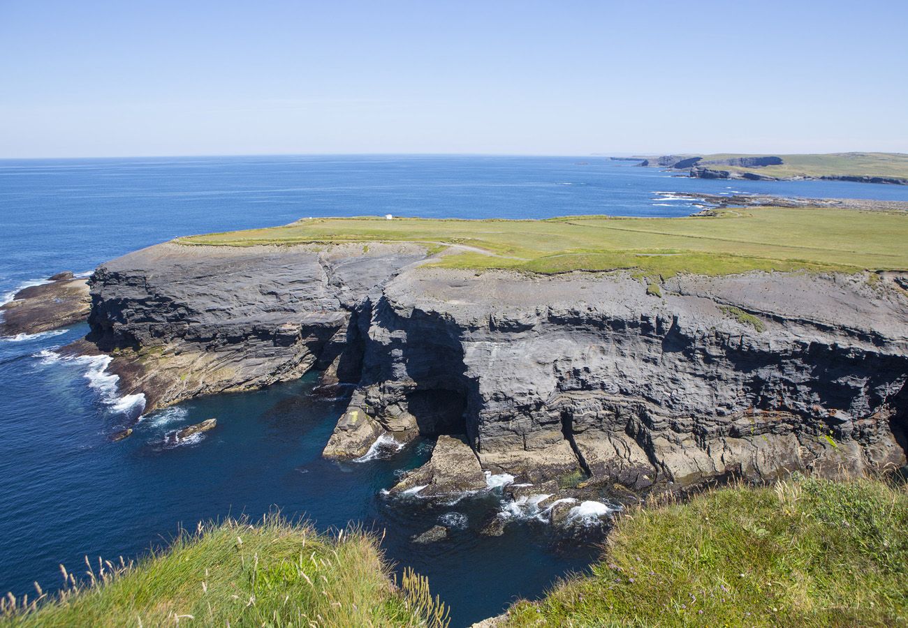 Kilkee Cliffs, Kilkee, County Clare, Ireland. Spectacular views of Atlantic. Cliff walks.