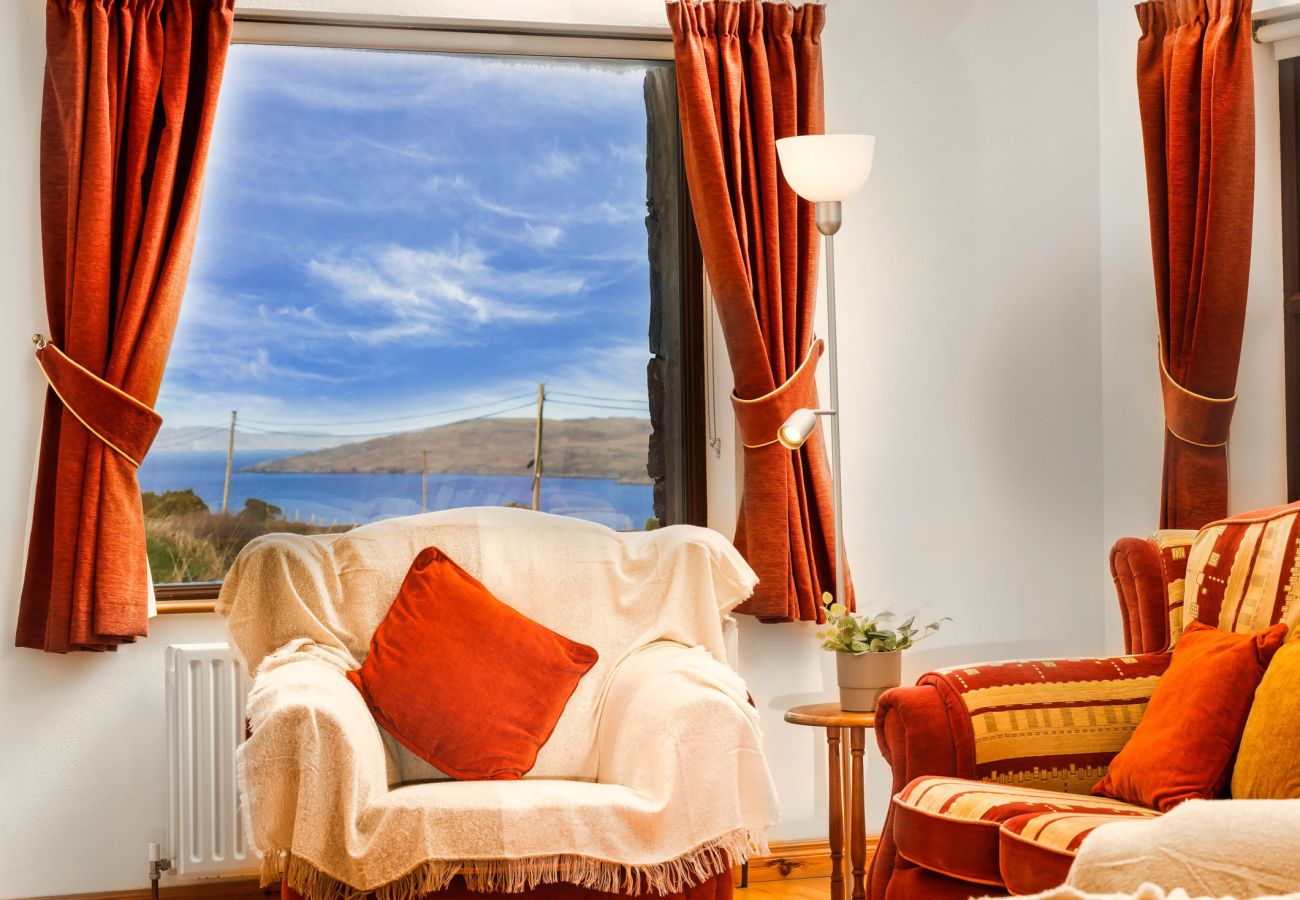 Window views at Cleggan Stone Cottage in Cleggan, County Galway, Connemara