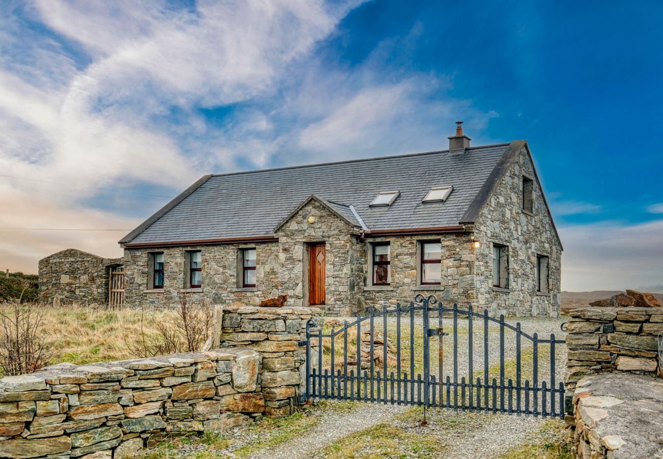 Exterior of Cleggan Stone Cottage in Cleggan, County Galway, Connemara