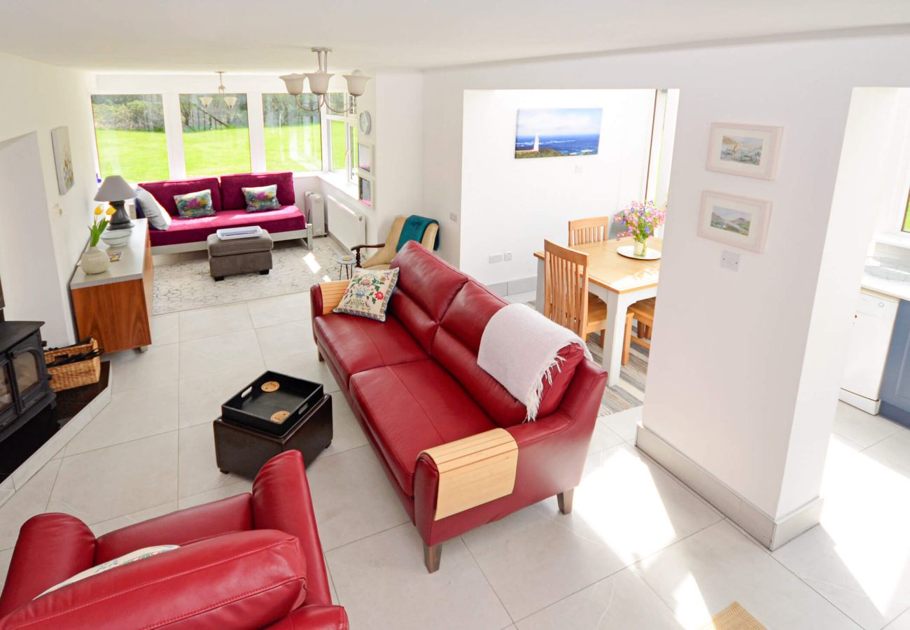 Aerial view of living room area at Clifden Glen Holiday Village No.57 in Clifden, Co. Galway