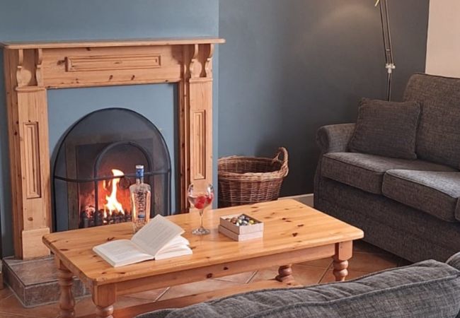 Living Room and Open Fire in Dingle Harbour Cottages