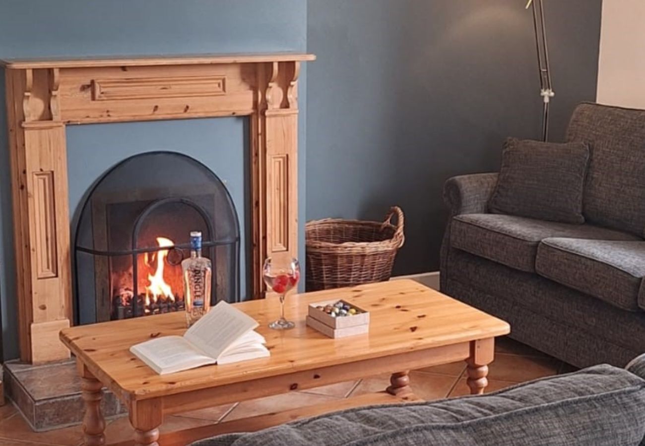 Living Room and Open Fire in Dingle Harbour Cottages