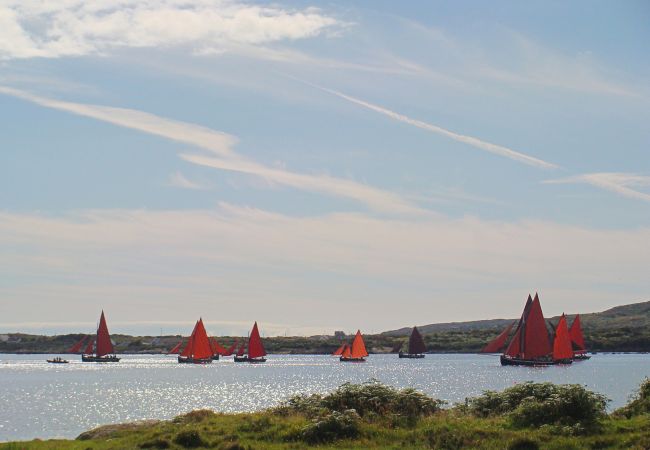 Sail boats at Betraghboy Bay, Inishnee, Roundstone, Connemara, County Galway