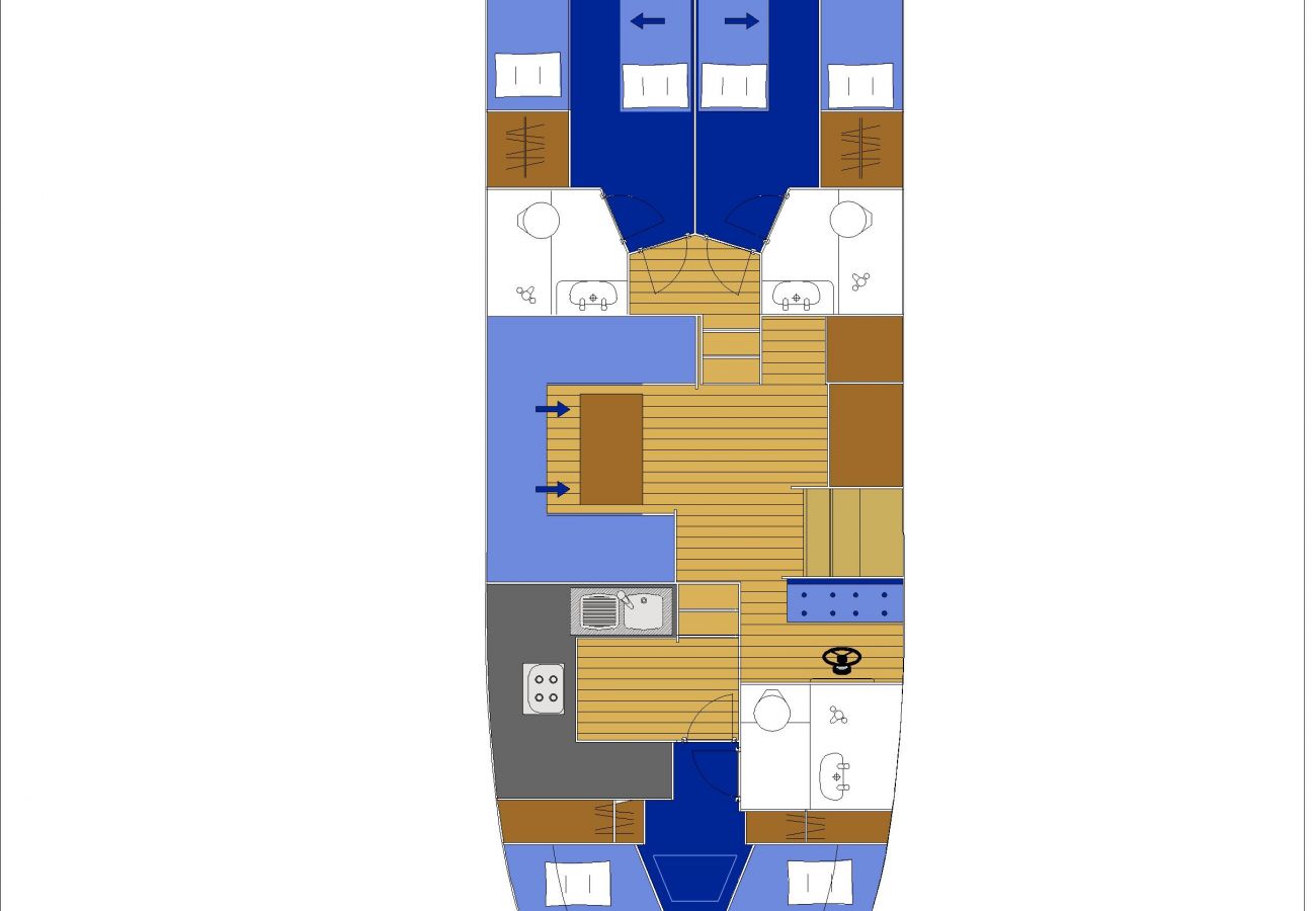 Hire a boat on Lough Erne in County Fermanagh Manor Marine Noble Commander 6/8 Berth Noble Commander layout