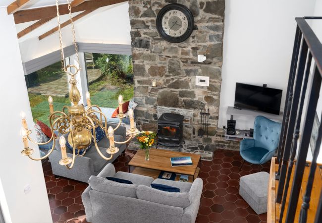 Aerial view of living room in Clifden Countryside Holiday Home