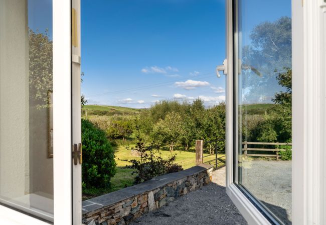 Views over garden at Clifden Countryside Holiday Home