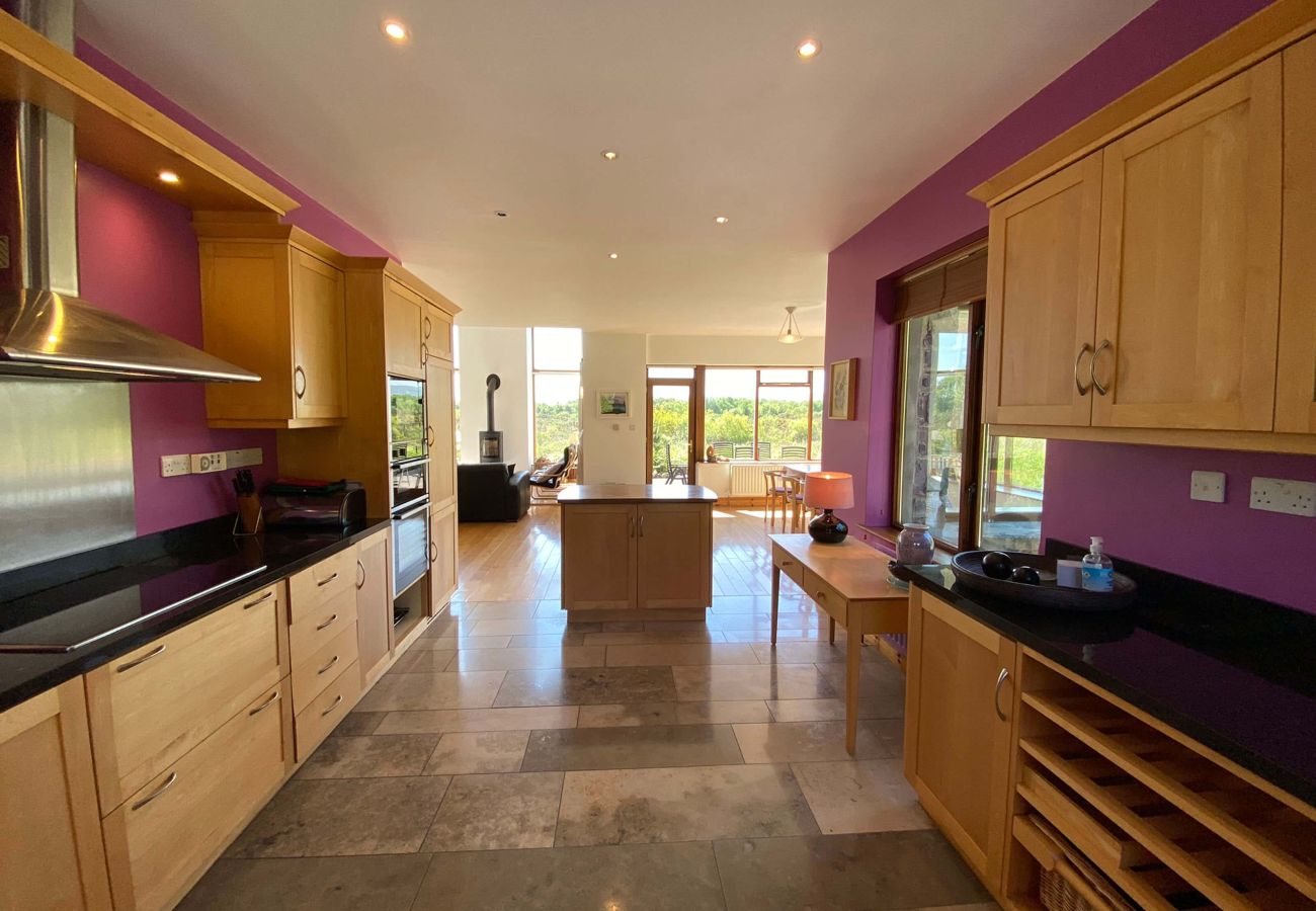 Large open plan kitchen in Lough Corrib Luxury Holiday Home