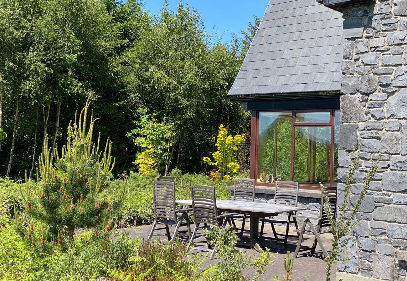 Outside dining and patio at Lough Corrib Luxury Holiday Home