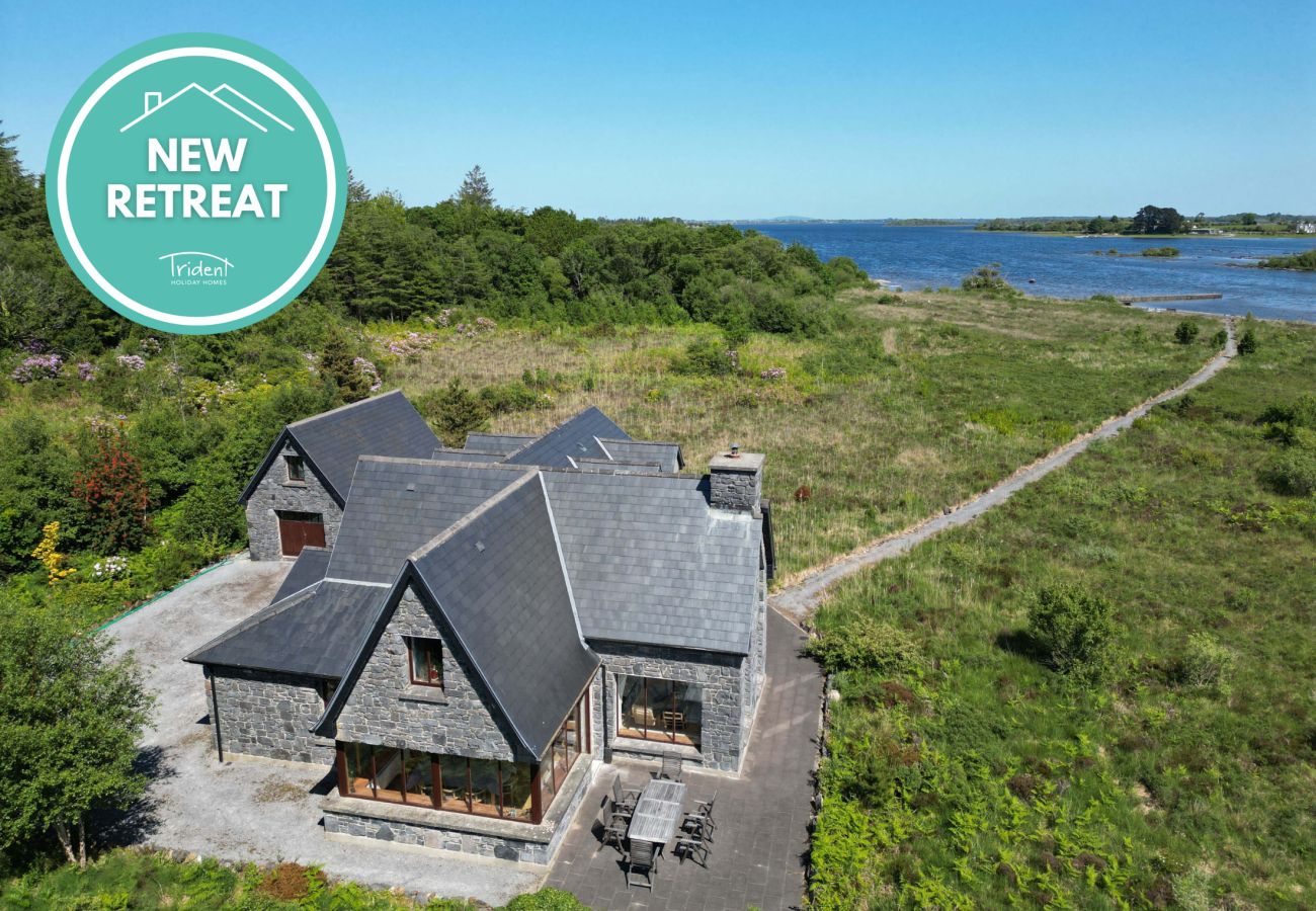 External and aerial view of Lough Corrib Luxury Holiday Home