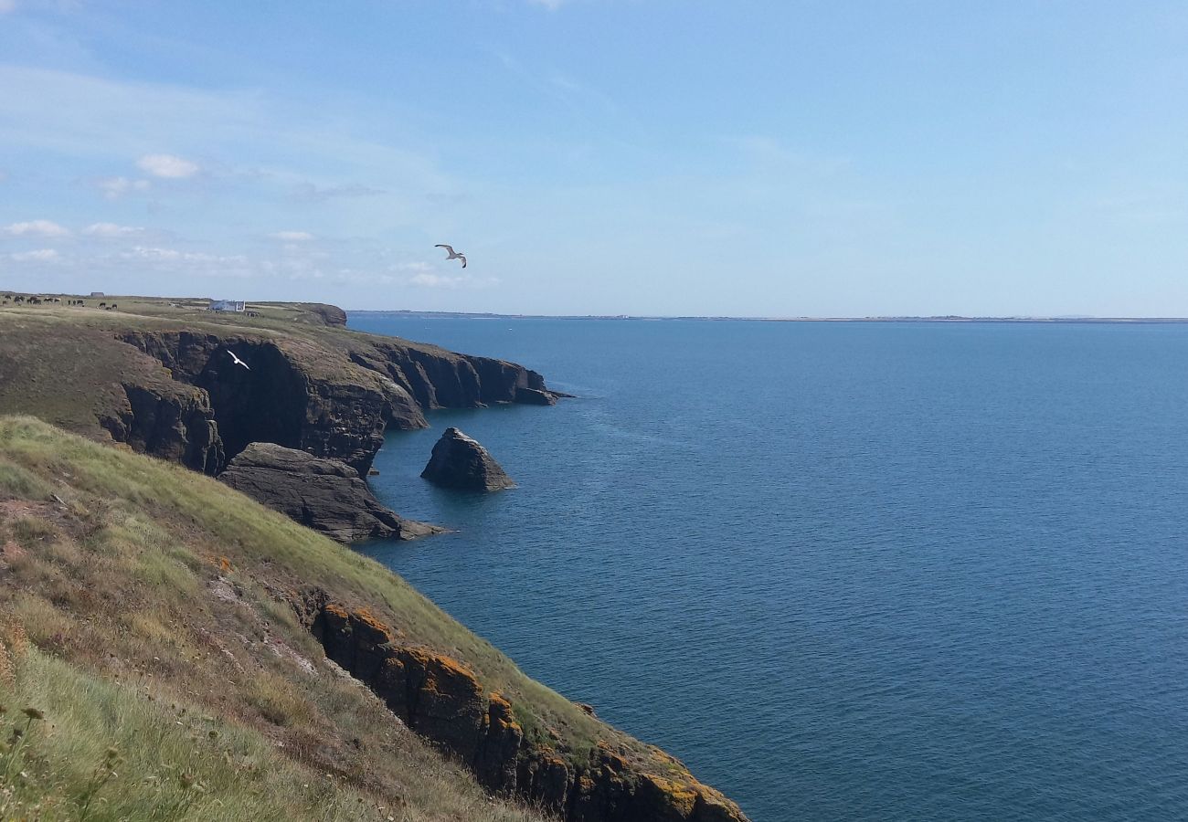 Cliff walk with spectacular sea views at Dunmore East. Dunmore Villas Holiday Home No 1 - seaside family-friendly holiday home in Dunmore East, Co. Wa