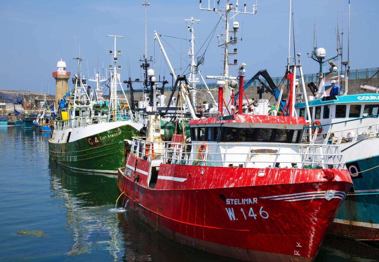 Pier walk, fishing boats and views of the harbour.  Dunmore Villas Holiday Home No 1 - seaside family-friendly holiday home in Dunmore East.