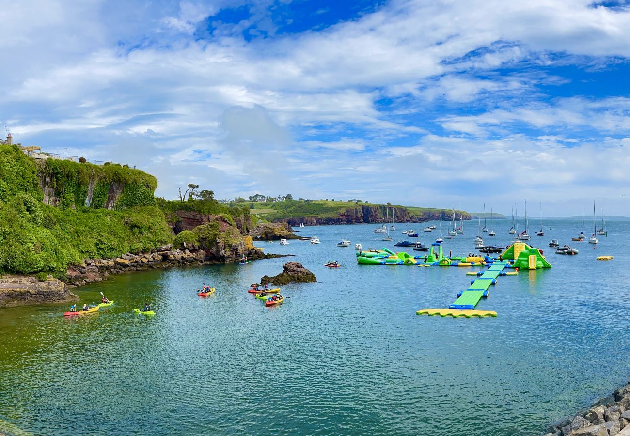 Floating aqua park, watersport activities for kids and adults.  Dunmore Villas Holiday Home No 1 - seaside family-friendly holiday home in Dunmore Eas