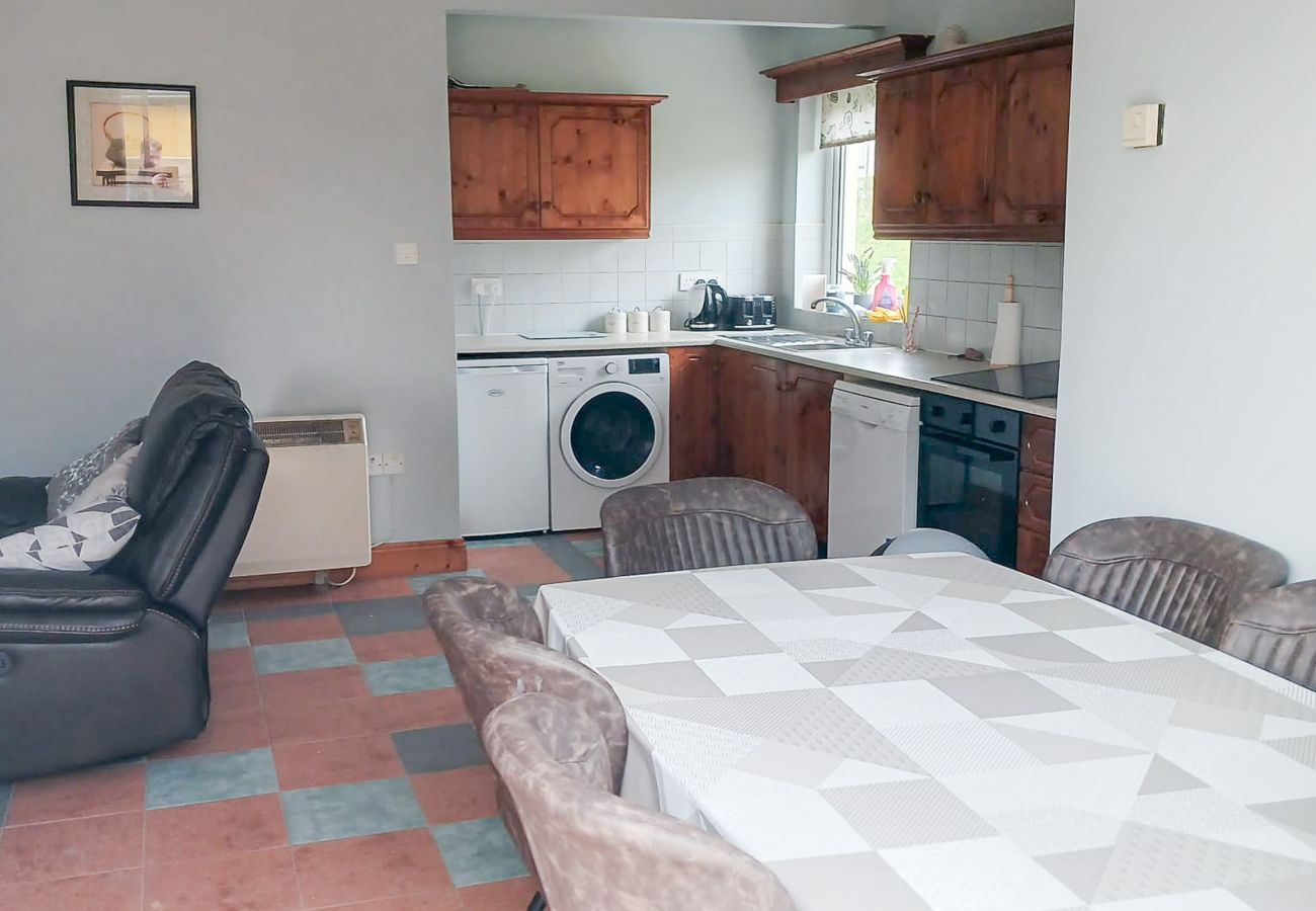 Cosy open plan Kitchen with dining area at Seamount Holiday Village No 26. Sea side holiday home in Co Wexford.