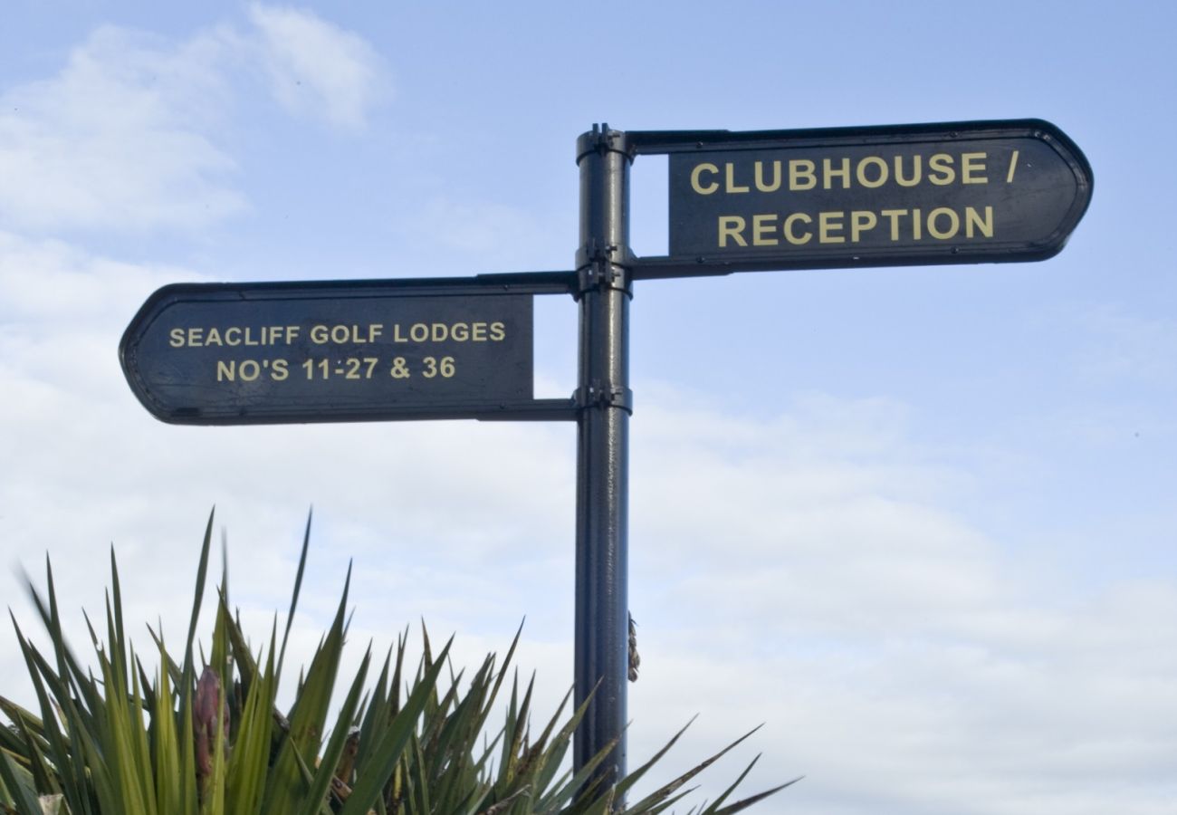 Dunmore East, Co Waterford, Ireland. Signposts for resort.