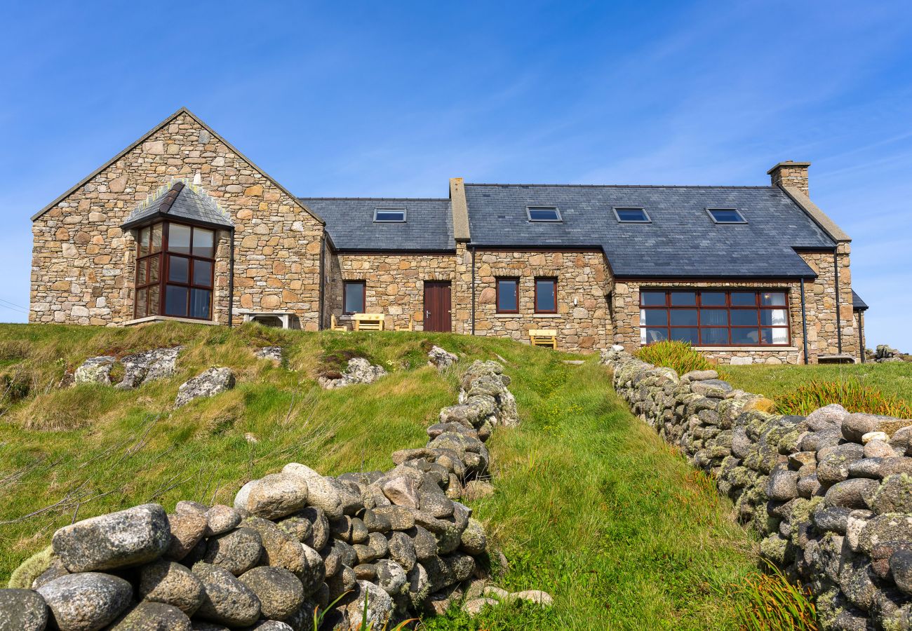 Ocean View Holiday Home. Spectacular views to the countryside and ocean. Traditional stone house. Outdoor seating. 