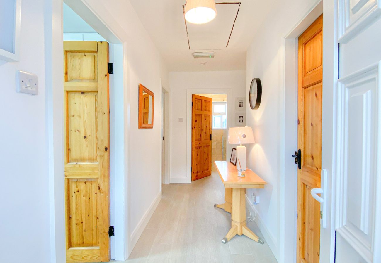 Renvyle Holiday Home Connemara.  Bright hall with pine doors. 