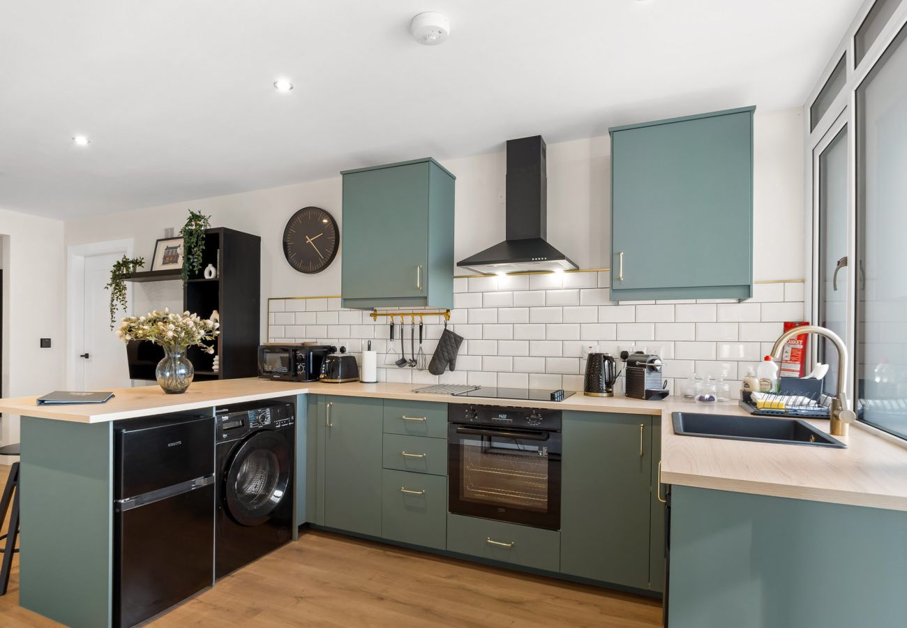 Town Centre Studio Clifden. Open plan small modern kitchen,