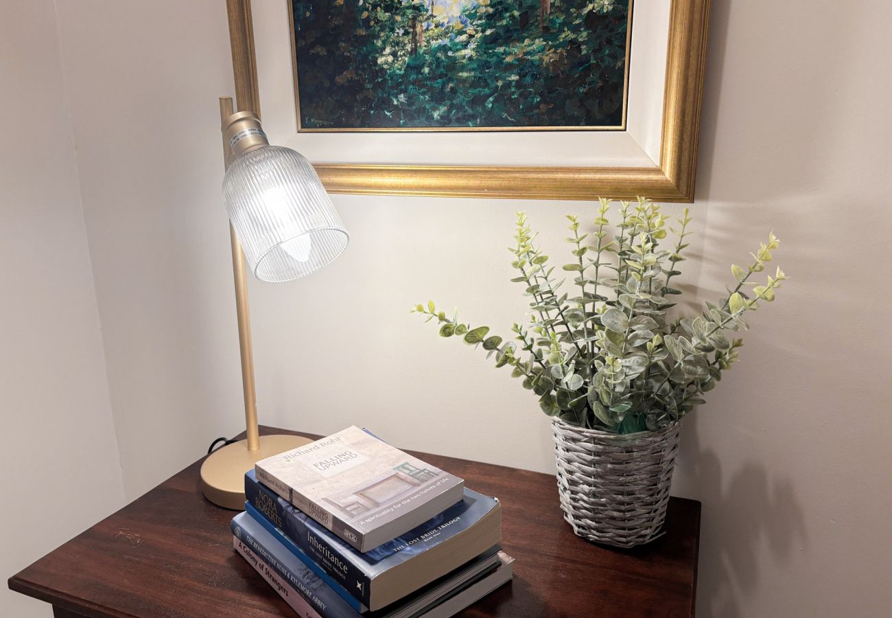 Kylemore Woodland Holiday Apartment. Open plan living one bed apartment. Stylish decore